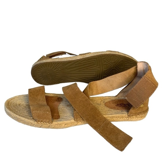 UGG Mila suede leather chestnut brown gladiator espadrille sandals. EUC Size 9.5 - Picture 9 of 11